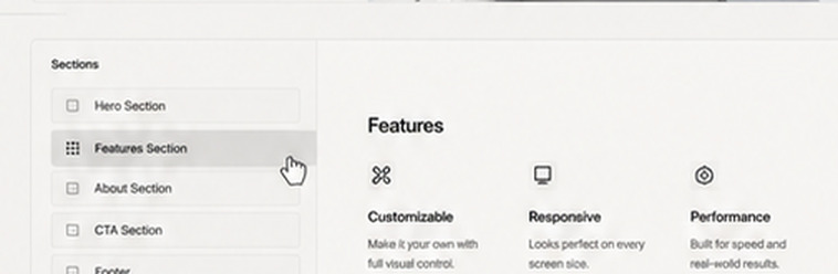 SiteEdit section controls